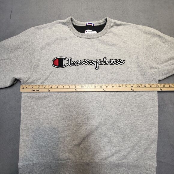 Champion Sweatshirt Mens M Gray Pullover Sweatshirt Long Sleeve - Picture 6 of 8